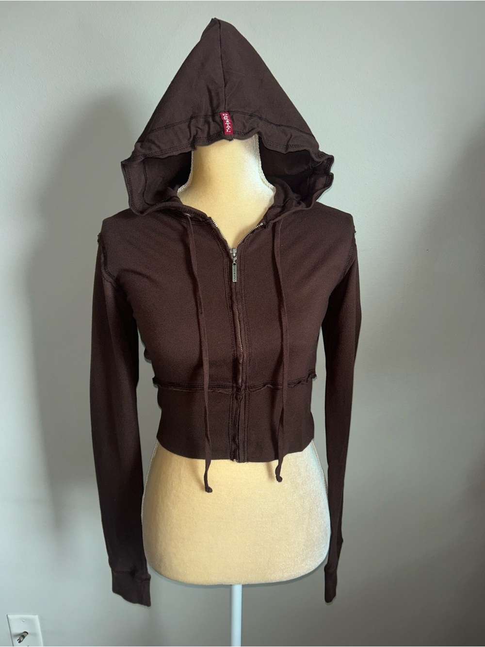 NEW Hard Tail Brown Hoodie Zip Up Sweatshirt Sz M